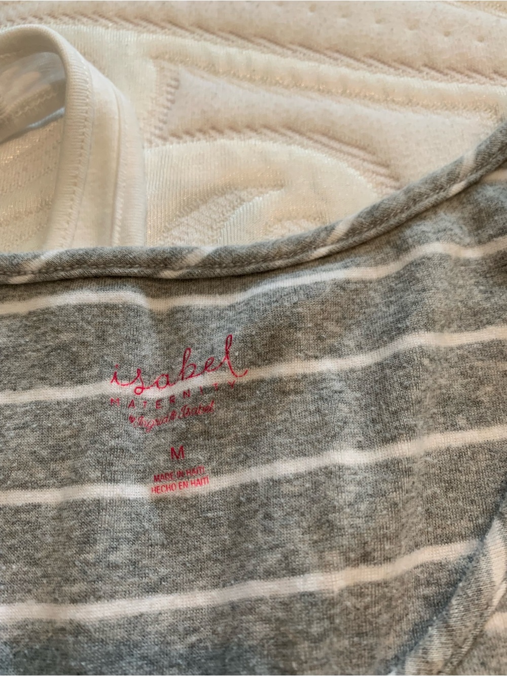 Isabel Maternity Grey and White Stripe Tank Size Medium - Picture 2 of 2